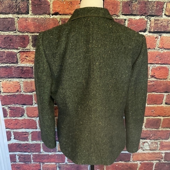 Kasper & Company Green Tweed Wool Blend Zip Up Fall Jacket Size 12 - Picture 13 of 15